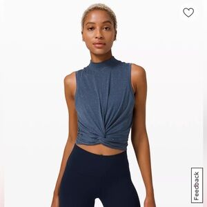 Lululemon Dark Blue Restore High Neck Mock Top